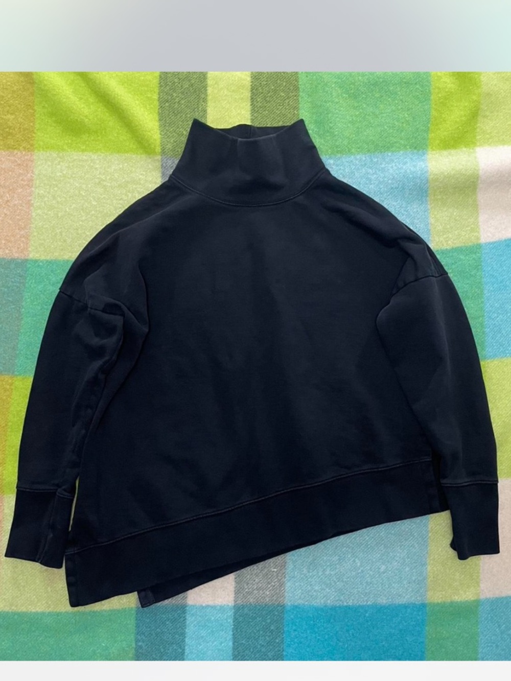 AllSaints Black Roll Neck Sweatshirt